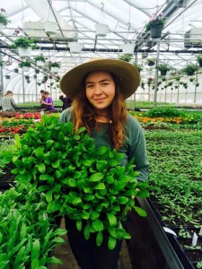 Alana in greenhouse