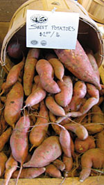 sweet potatoes in basket
