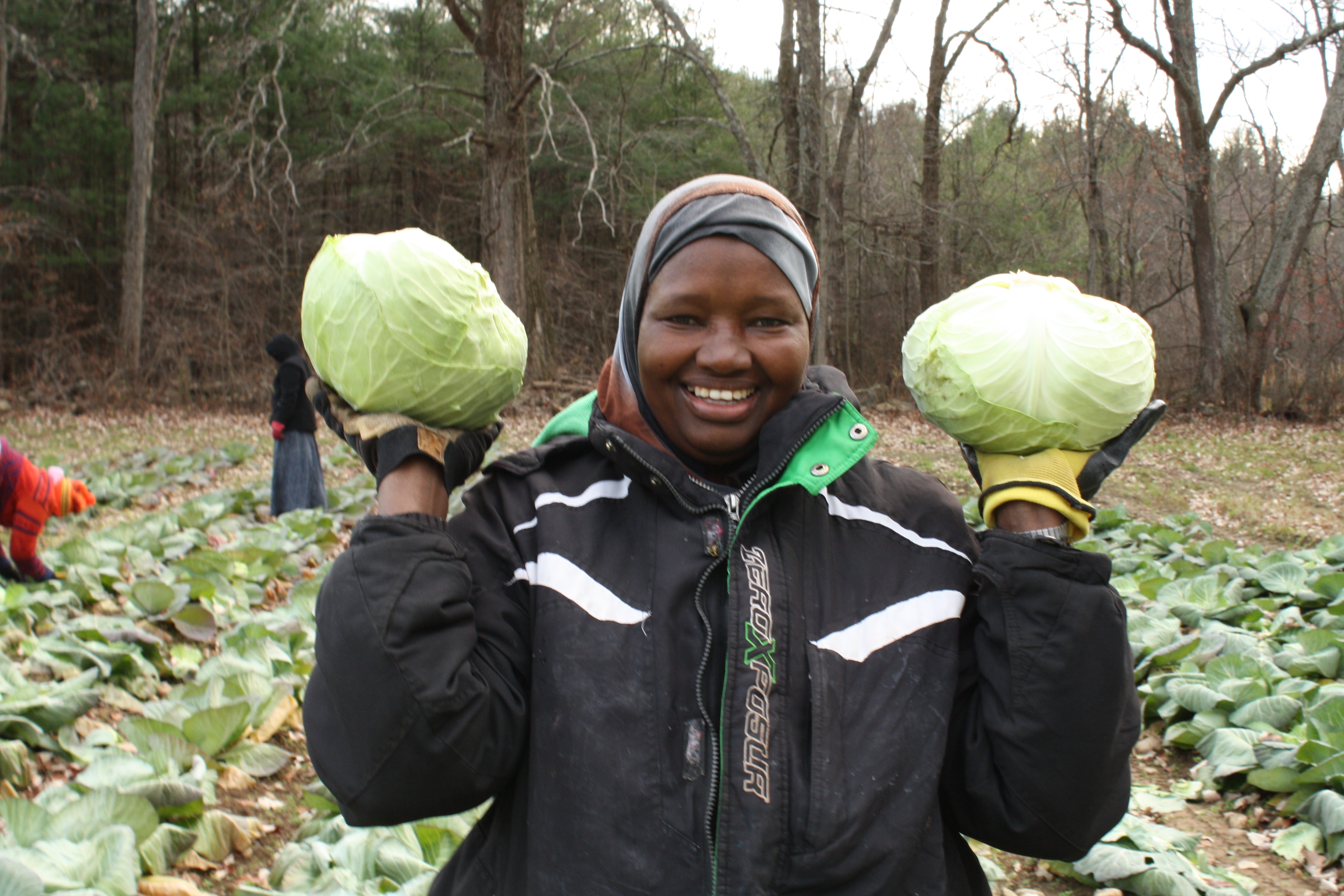 hamida with giant cabbage