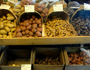 potatoes at Granby in baskets